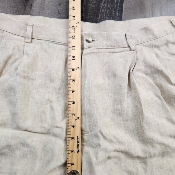 Mens Jos A Bank Travel Collection size 40 Linen Pleated Shorts - Picture 8 of 10